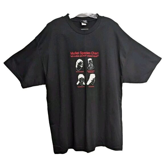 SCRO Mullet Species Chart Shirt Men X-Large Tee Crewneck Funny Humor Graphic - Picture 1 of 6